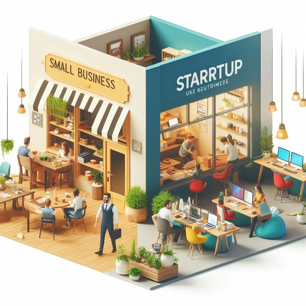 Differences between small business and startup